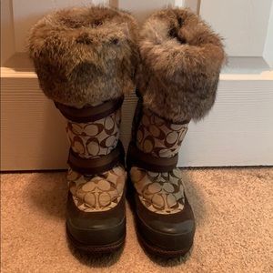 Coach Mariette fur trimmed boot.